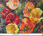 Among Tulips-2, Oil on Canvas